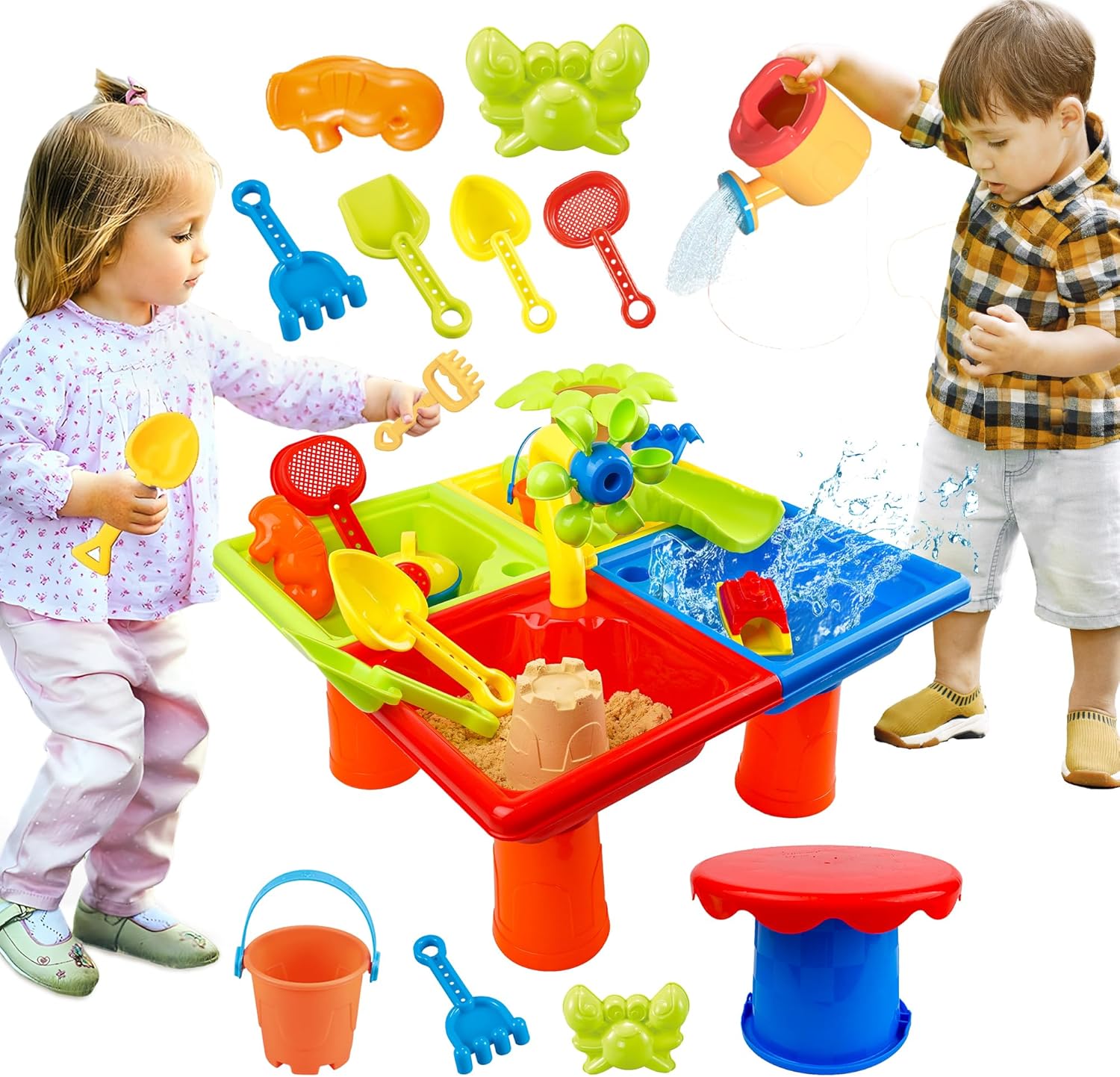 Kids Outdoor Water Table - 유아를위한 25 Pcs 여름 물 테이블