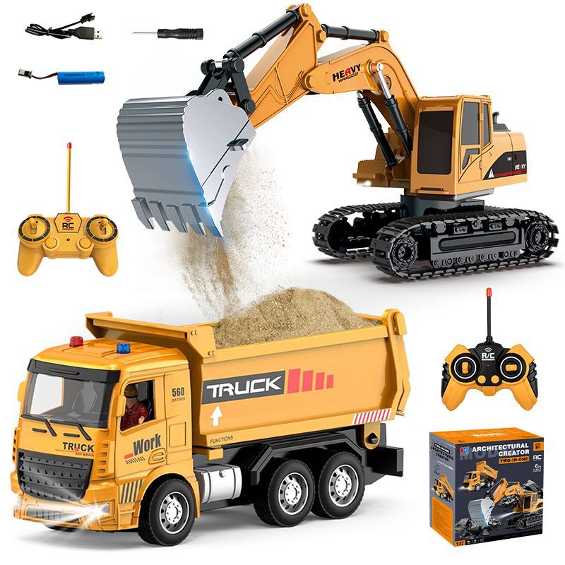 Kids Outdoor Vehicles - 합금 원격 제어 굴삭기 장난감 자동차