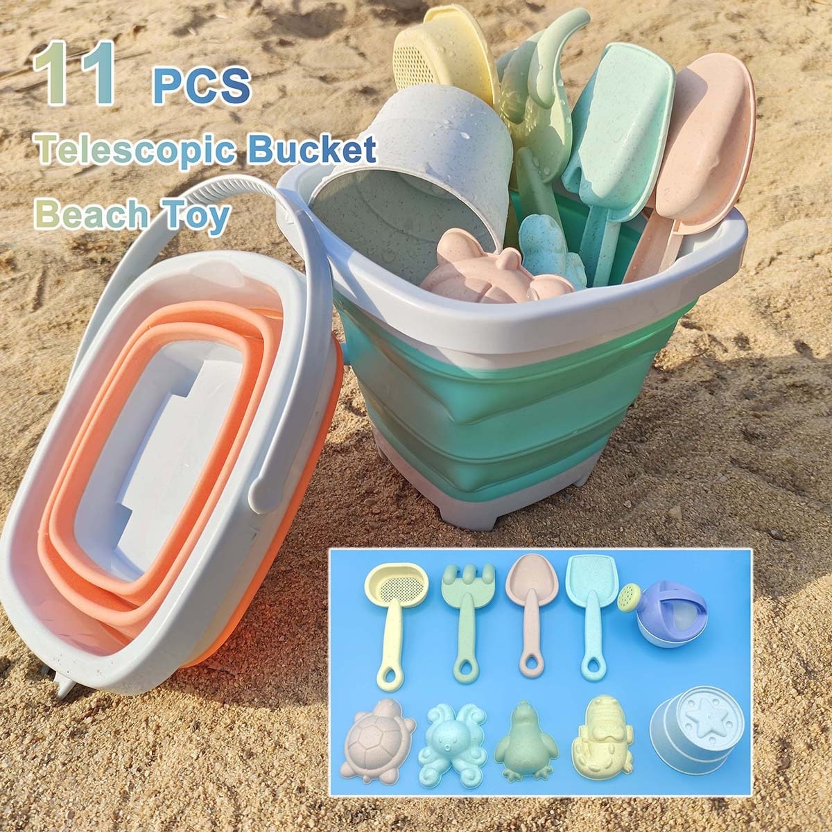 Kids Outdoor Sandbox - 11 PCS 해변 모래 놀이 물놀이