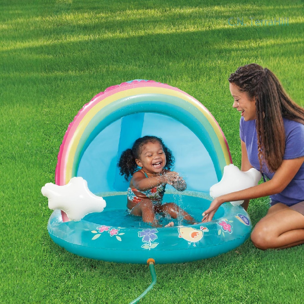 무지개 스프링클러가 있는 어린이용 풍선 물놀이 풀, 오 - Kids Outdoor Water Table 리뷰 및 가격