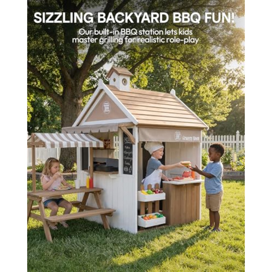 3~5세용 야외 어린이 놀이집: 삼나무, 자연색, 2- - Kids Outdoor Bbq 리뷰 및 가격
