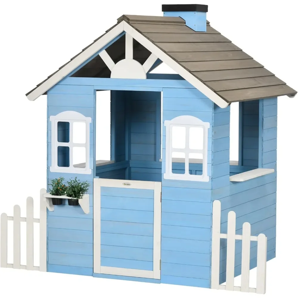 플레이하우스 For Kids 야외 컨트리 스타일 나무  - Kids Outdoor Wooden Playhouse 리뷰 및 가격