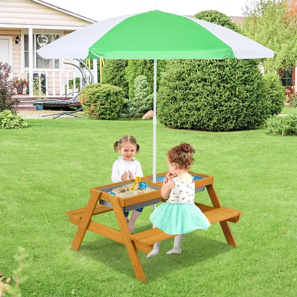 3-in-1 높이 조절 가능한 우산형 어린이 피크닉 테 - Kids Outdoor Water Table 리뷰 및 가격