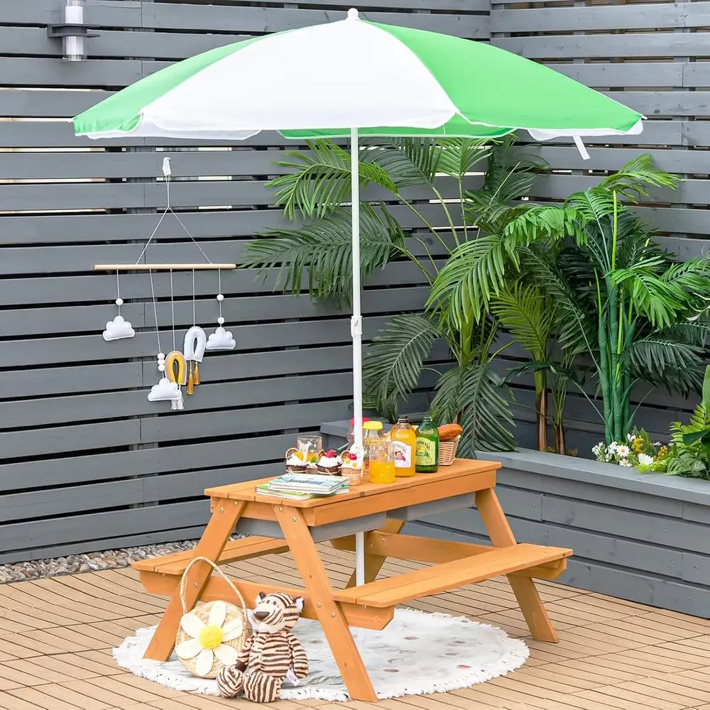 4-in-1 나무 모래놀이 및 물놀이 피크닉 테이블 ( - Kids Outdoor Water Table 리뷰 및 가격