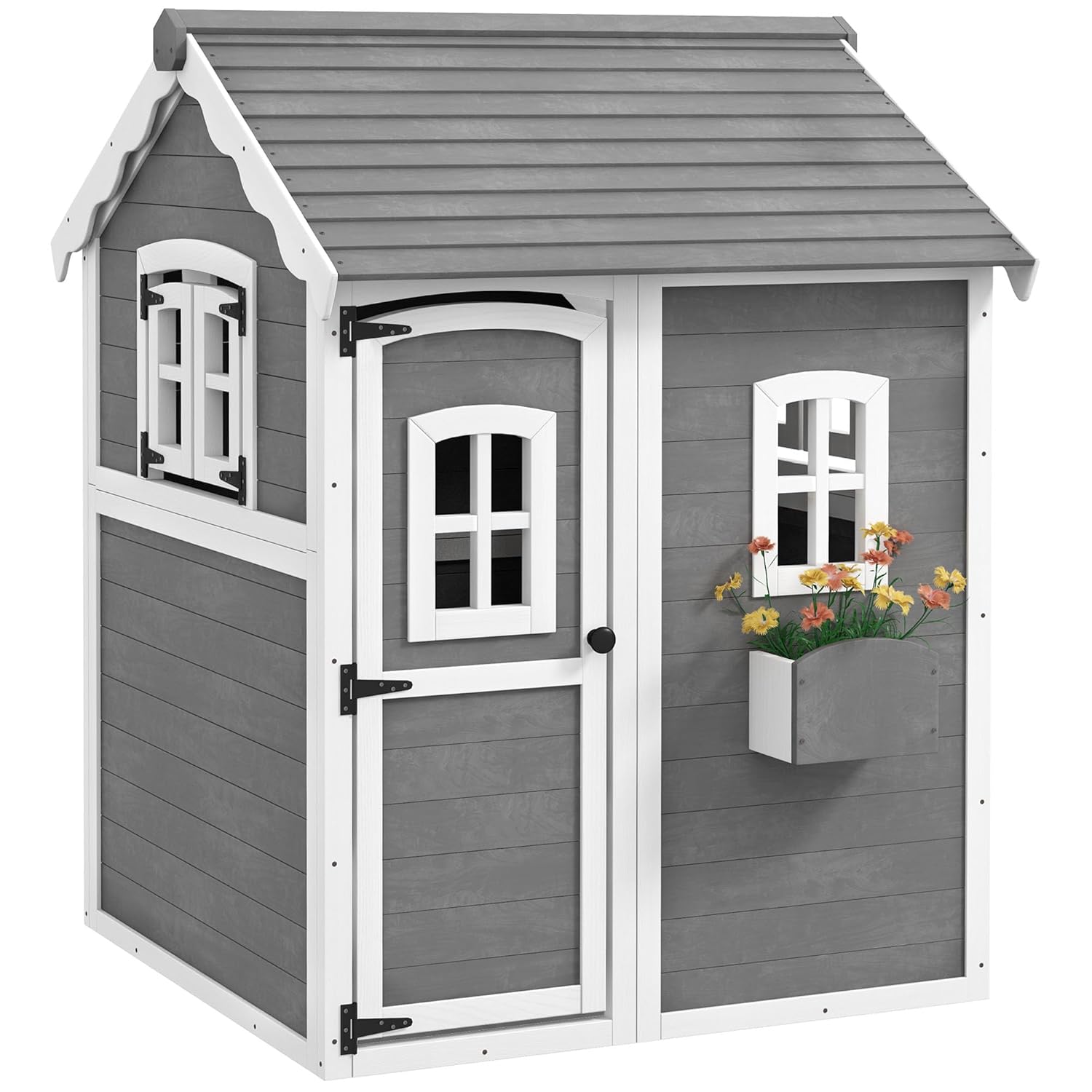 # 나무로 만든 야외 놀이집 (바닥, 문, 창문, 화분 - Kids Outdoor Wooden Playhouse 리뷰 및 가격