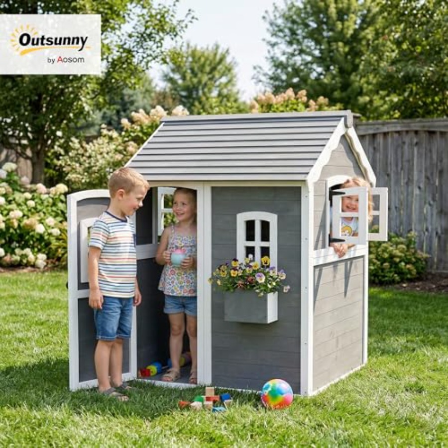 3~8세 어린이용 야외 목재 놀이집 (바닥, 문, 창문 - Kids Outdoor Flooring 리뷰 및 가격
