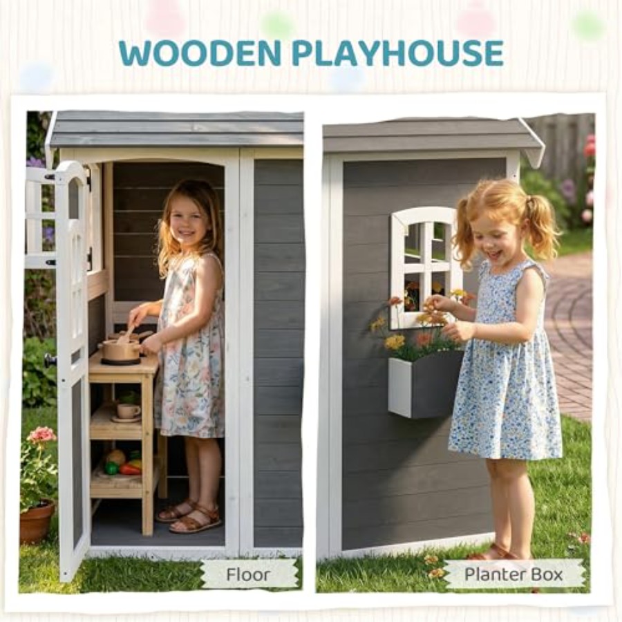 3~8세 어린이용 야외 목재 놀이집 (바닥, 문, 창문 - Kids Outdoor Flooring 리뷰 및 가격