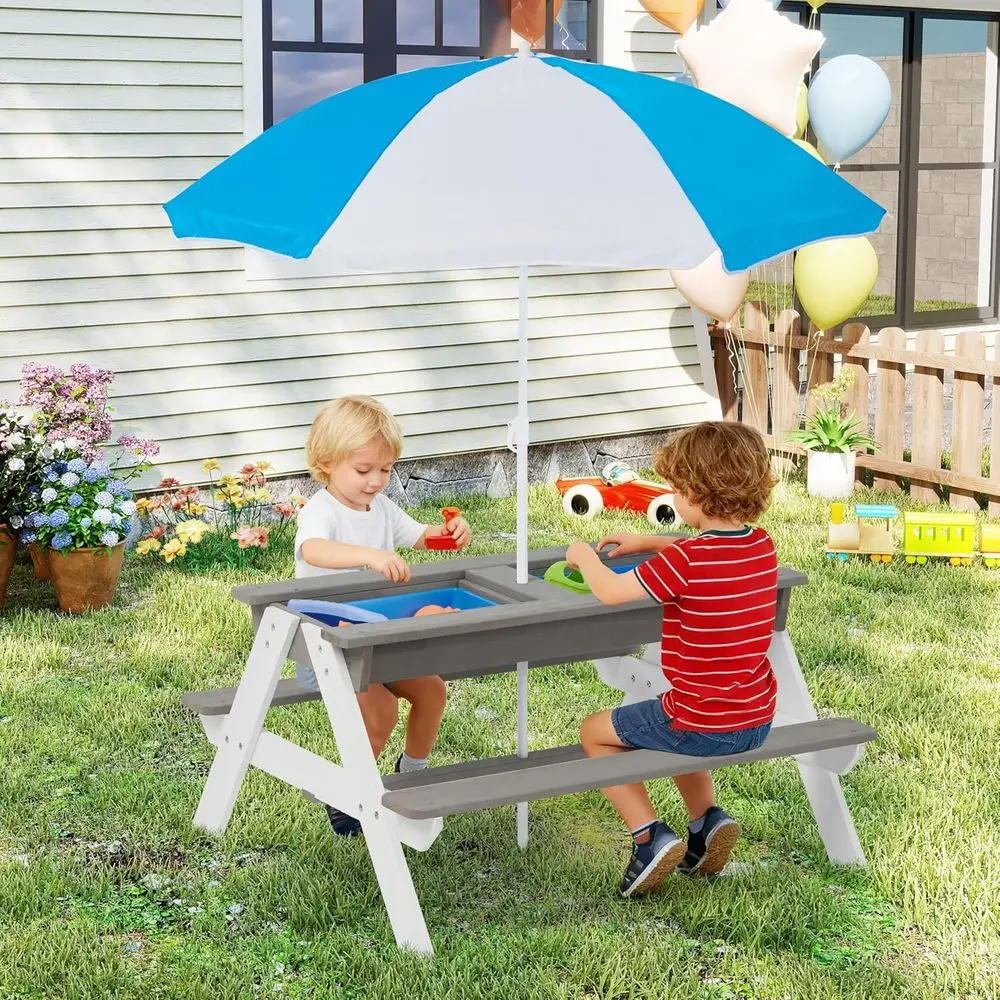 어린이용 3-in-1 접이식 나무 피크닉 테이블, 야외 - Kids Outdoor Water Table 리뷰 및 가격