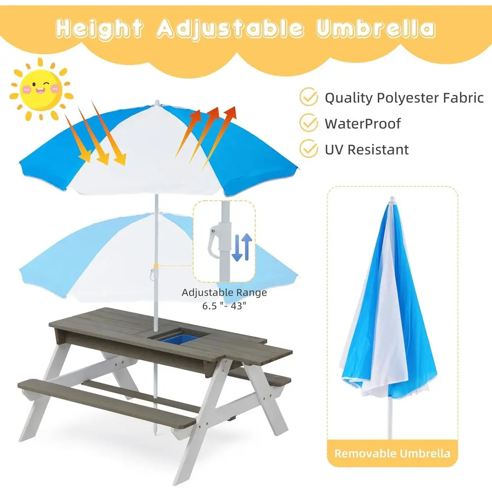 어린이용 3-in-1 접이식 나무 피크닉 테이블, 야외 - Kids Outdoor Water Table 리뷰 및 가격