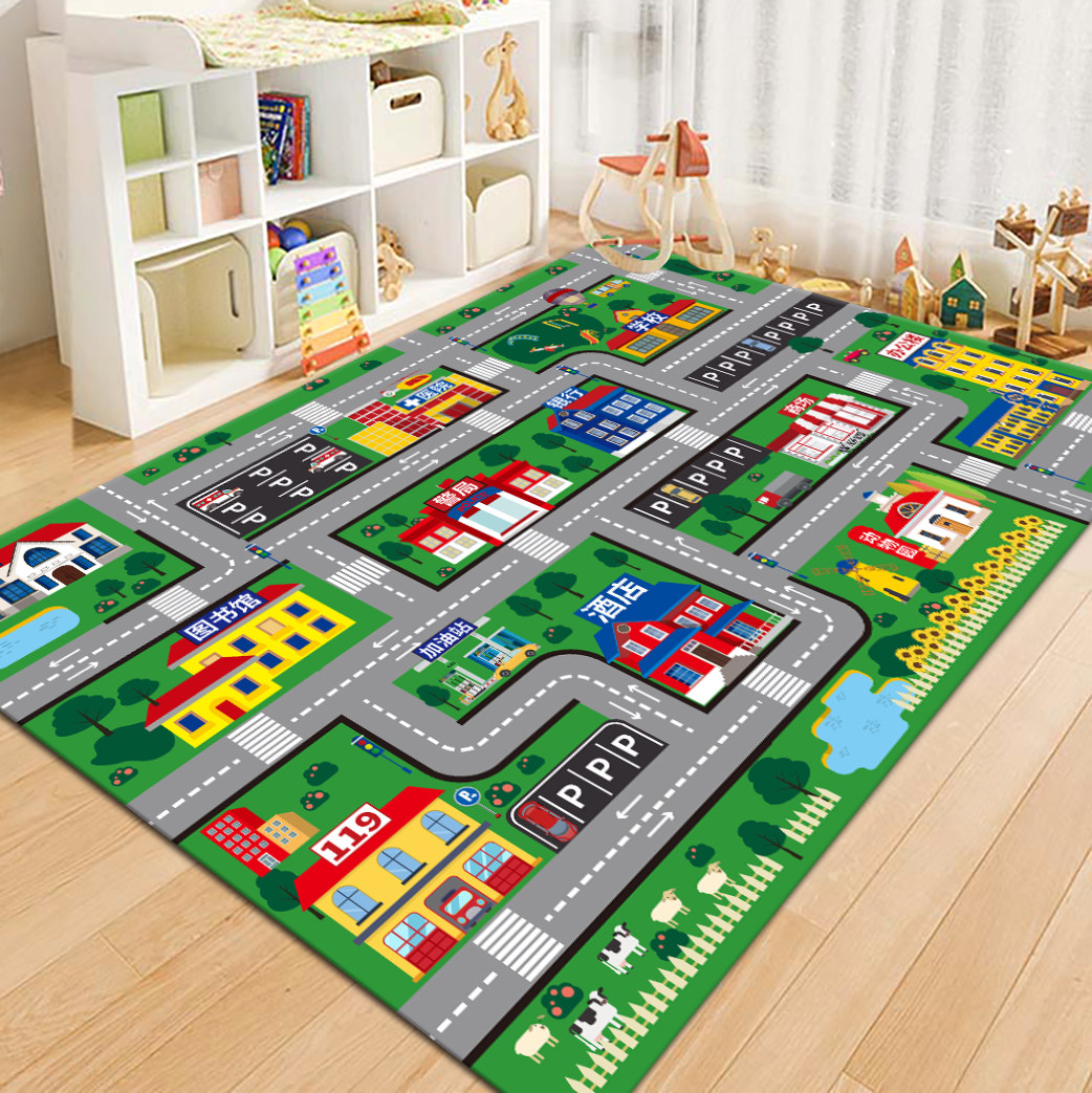VIKAMA 시티 로드맵 어린이 놀이용 러그, 만화 마 - Kids Outdoor Flooring 리뷰 및 가격