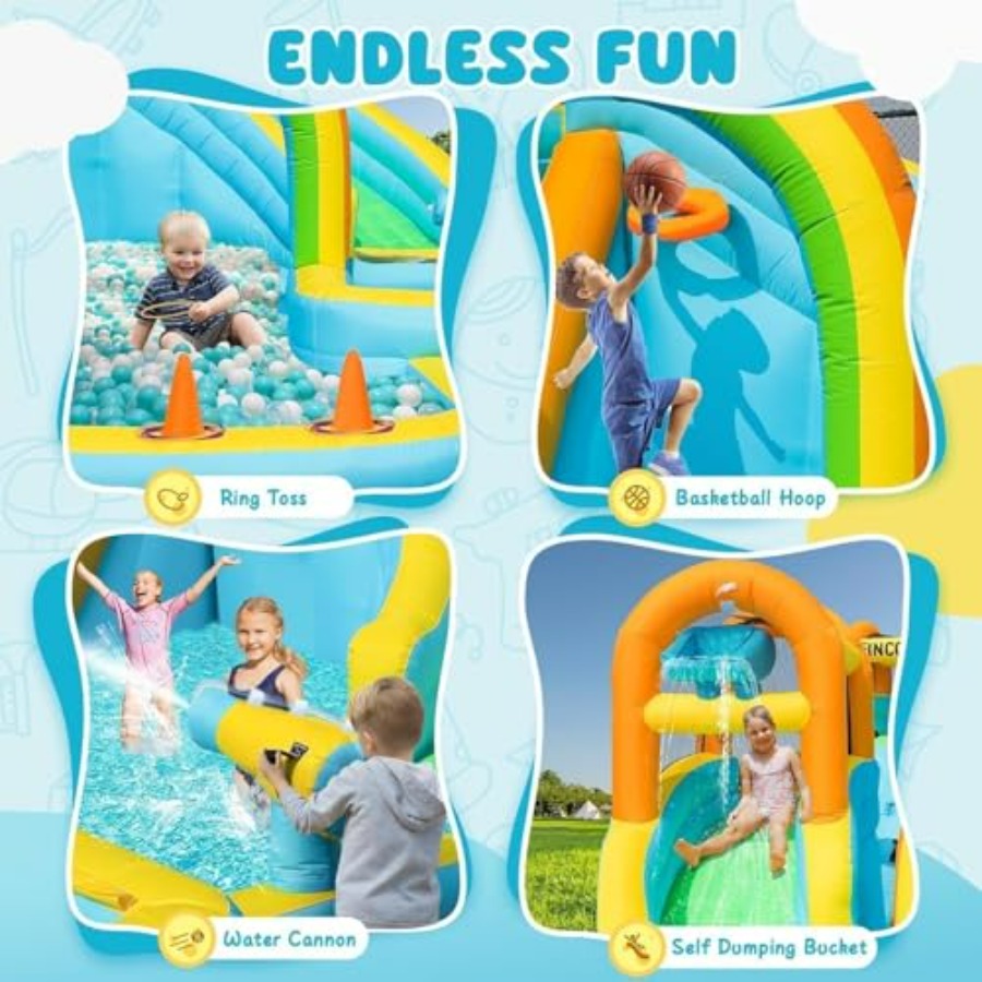 어린이용 뒷마당 야외용 풍선 워터 슬라이드(물놀이 풀, - Kids Outdoor Ball 리뷰 및 가격