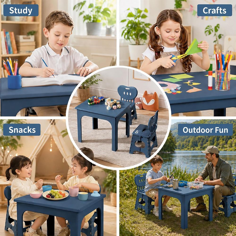 접이식 테이블 및 의자 세트, 높이 조절 가능한 휴대용 - Kids Outdoor Table 리뷰 및 가격