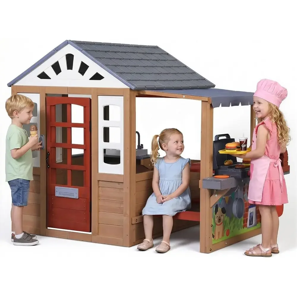 어린이 야외용 나무 놀이집, CeWooden 플레이 하 - Kids Outdoor Wooden Playhouse 리뷰 및 가격