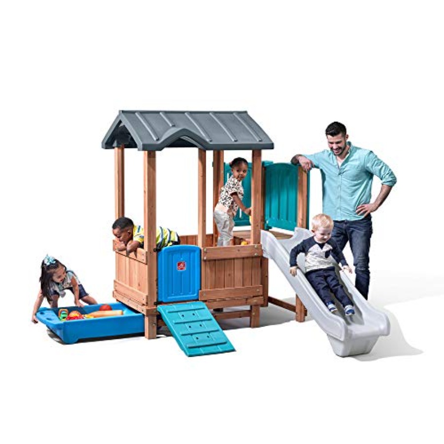 우드랜드 어드벤처 플레이하우스 & 슬라이드, 어린이 야 - Kids Outdoor Wooden Playhouse 리뷰 및 가격