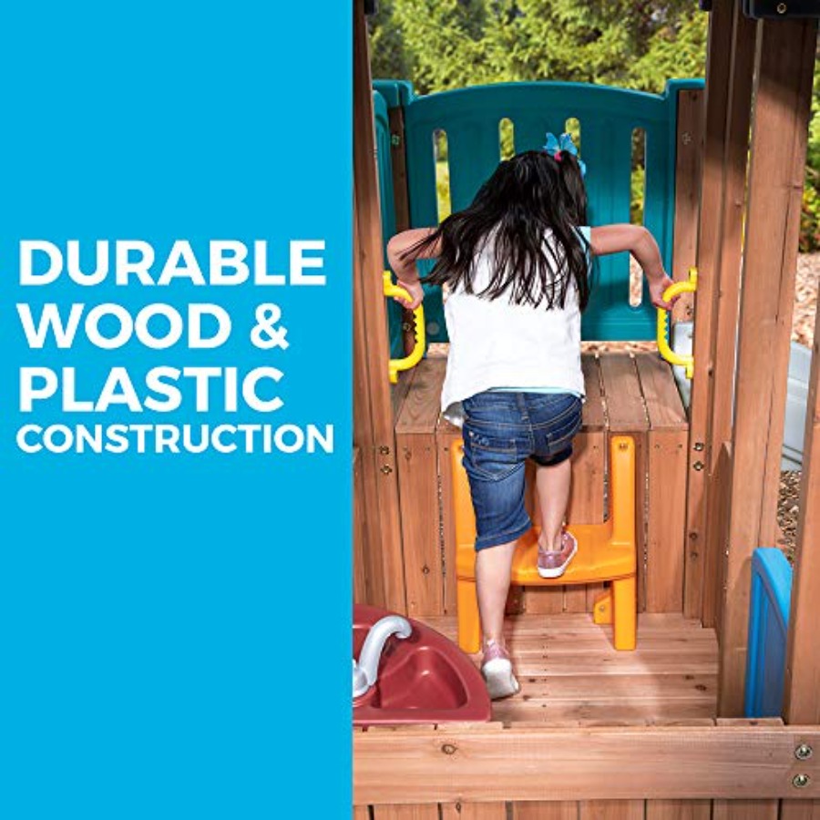 우드랜드 어드벤처 플레이하우스 & 슬라이드, 어린이 야 - Kids Outdoor Wooden Playhouse 리뷰 및 가격