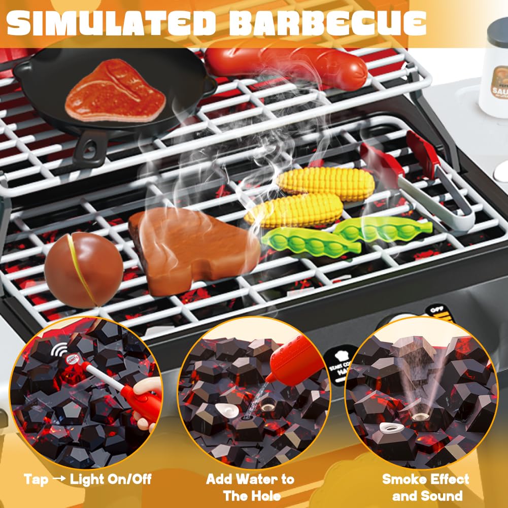 어린이 장난감 그릴, 라이트 사운드, 연기 효과 및 2 - Kids Outdoor Bbq 리뷰 및 가격