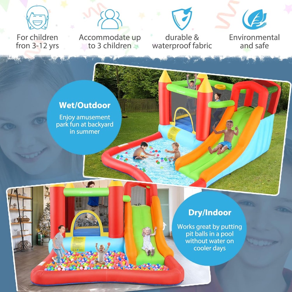 다기능 에어바운스 워터파크 슬라이드, 클라이밍 월, 볼 - Kids Outdoor Water Table 리뷰 및 가격