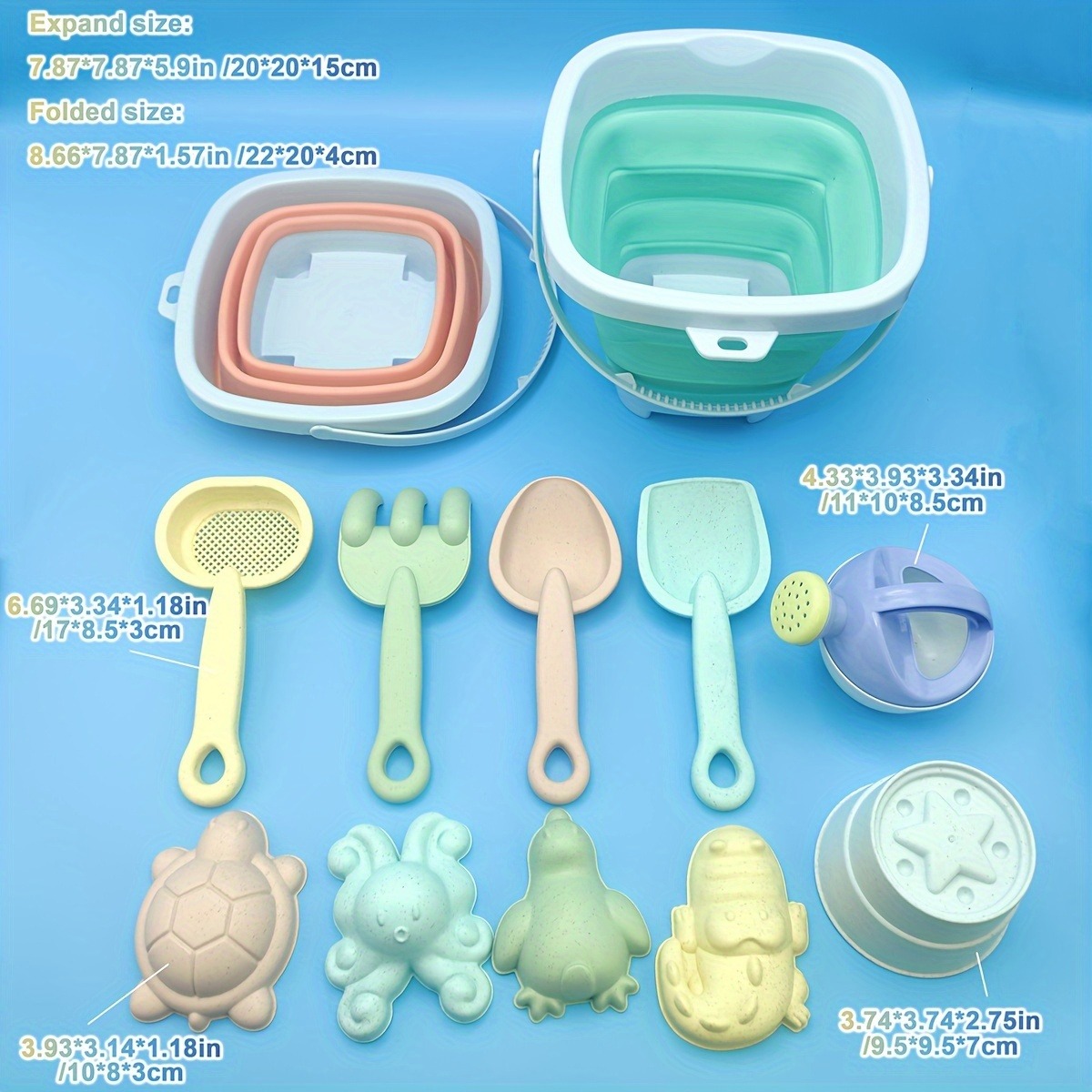 11 PCS 해변 모래 놀이 물놀이 세트 접이식 양동이 - Kids Outdoor Sandbox 리뷰 및 가격